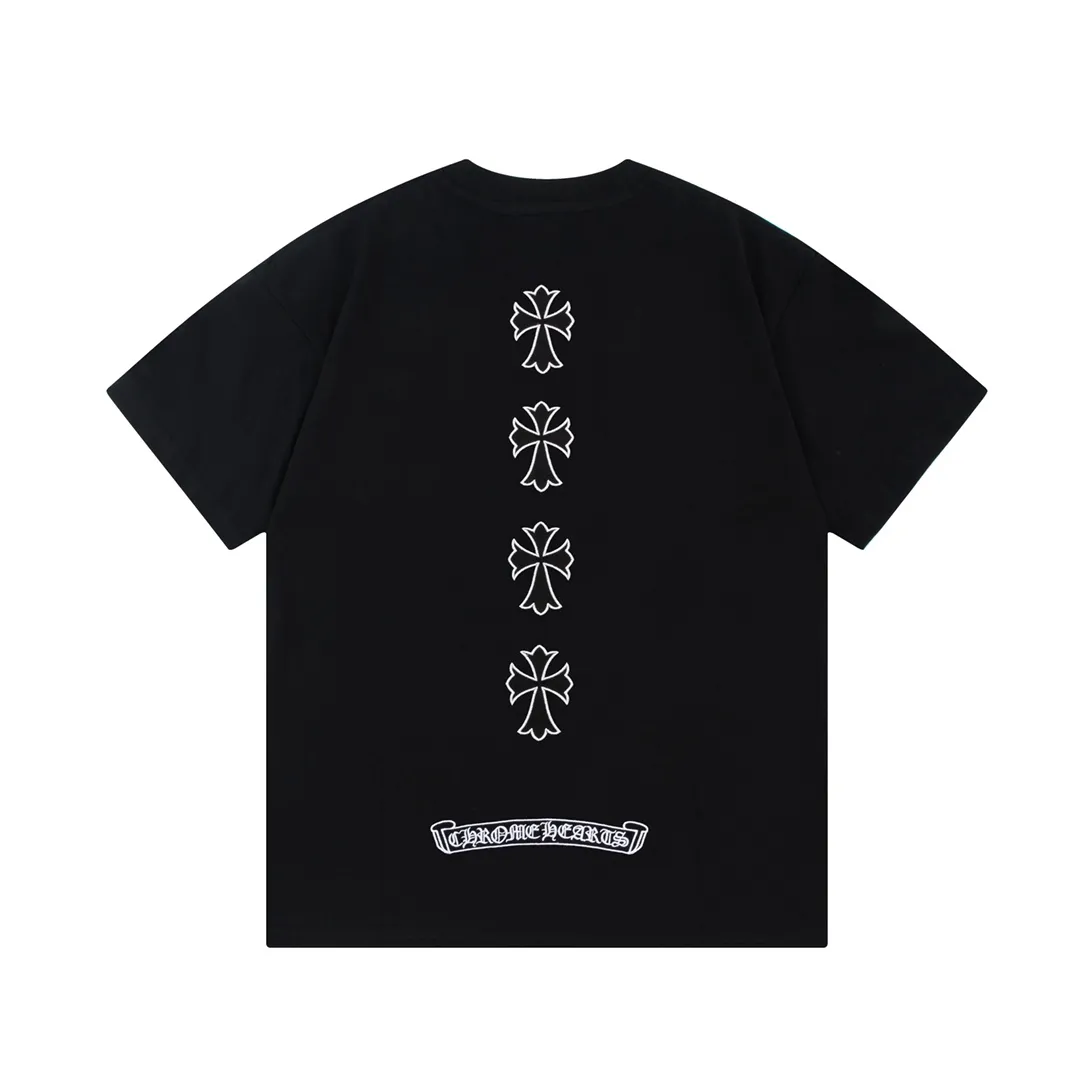 Chrome Hearts/ 🪡 Logo Same Style T Versatile : Black Size：XS~L